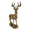 1 Pcs Realistic 10 Point Antlers Trophy Buck Stag Deer Rustic Statue In Gold Patina view 4