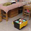 Akro-Mils KeepBox 12 Gallon Storage Container, Nesting and Stackable Plastic Storage Box with Lid Attached, Organizer Tote for Garages, Closets, and Moving, 21-1/2" x 15" x 12-1/2", Black/Yellow view 2