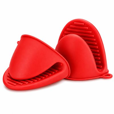 Luckybay Mini Silicone Oven Mitts, Heat Resistant Pinch Gloves, Non-Slip Kitchen Potholders for Baking & Cooking