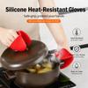 Luckybay Mini Silicone Oven Mitts, Heat Resistant Pinch Gloves, Non-Slip Kitchen Potholders for Baking & Cooking view 3