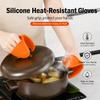 Luckybay Mini Silicone Oven Mitts, Heat Resistant Pinch Gloves, Non-Slip Kitchen Potholders for Baking & Cooking (Orange) view 3
