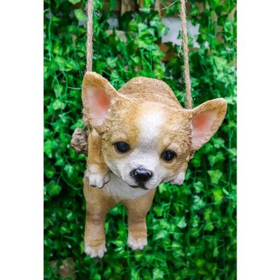 1 Pcs Deer Head Puppy Dog On Branch Swing Hanger Wall Decor Figurine