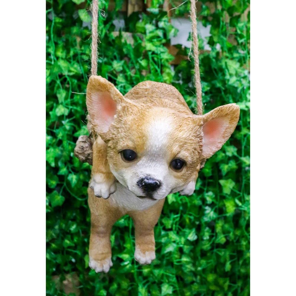1 Pcs Deer Head Puppy Dog On Branch Swing Hanger Wall Decor Figurine