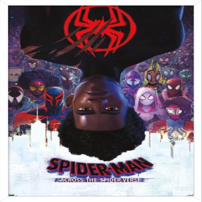 Marvel Spider-Man: Across the Spider-Verse - Official One Sheet Wall Poster, 34L" x 22.4W", White Framed Version