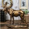 1 Pcs Realistic Large Bull Moose Statue In Gold Patina 11" W Rustic Elk Deer Accent view 1