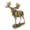 1 Pcs Realistic Large Bull Moose Statue In Gold Patina 11" W Rustic Elk Deer Accent view 2