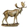 1 Pcs Realistic Large Bull Moose Statue In Gold Patina 11" W Rustic Elk Deer Accent view 3