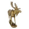 1 Pcs Realistic Large Bull Moose Statue In Gold Patina 11" W Rustic Elk Deer Accent view 4