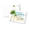 Your Main Event Prints Beach Palm Tree Wedding Save The Date Cards - 50 Pack Standard Postcard Size - Add Postage, Address, and Send - No Envelopes Needed view 1