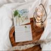 Your Main Event Prints Beach Palm Tree Wedding Save The Date Cards - 50 Pack Standard Postcard Size - Add Postage, Address, and Send - No Envelopes Needed view 3