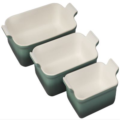 Le Creuset Stoneware Heritage Set 3 Rectangular Dishes, Artichaut