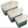 Le Creuset Stoneware Heritage Set 3 Rectangular Dishes, Artichaut view 1