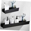 Alipis Shower Shelf Rack Storage Aluminum Floating Metal Stand Drills Hanging Shelves Holder Bedroom Garden Planter Style Bathroom Ledge Kitchen Decor 2pcs view 2