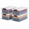 HOMZ 4-Pack Secure Latch, Clear Plastic Storage Organizer Bins, 64 Quart, Gray Latches - Stackable Container Boxes for Bedroom, Bathroom, Garage, and Office Organization view 1
