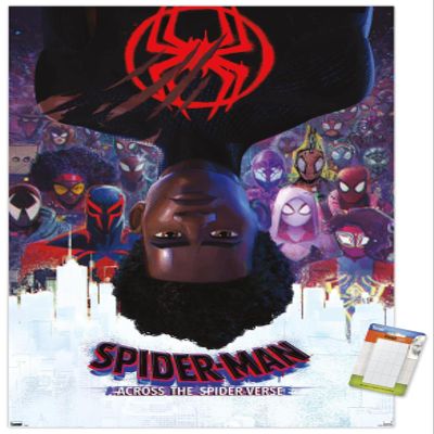 Trends International Marvel Spider-Man: Across the Spider-Verse - Official One Sheet Wall Poster, 22.4L x 14.7W, Premium Poster & Mount Bundle