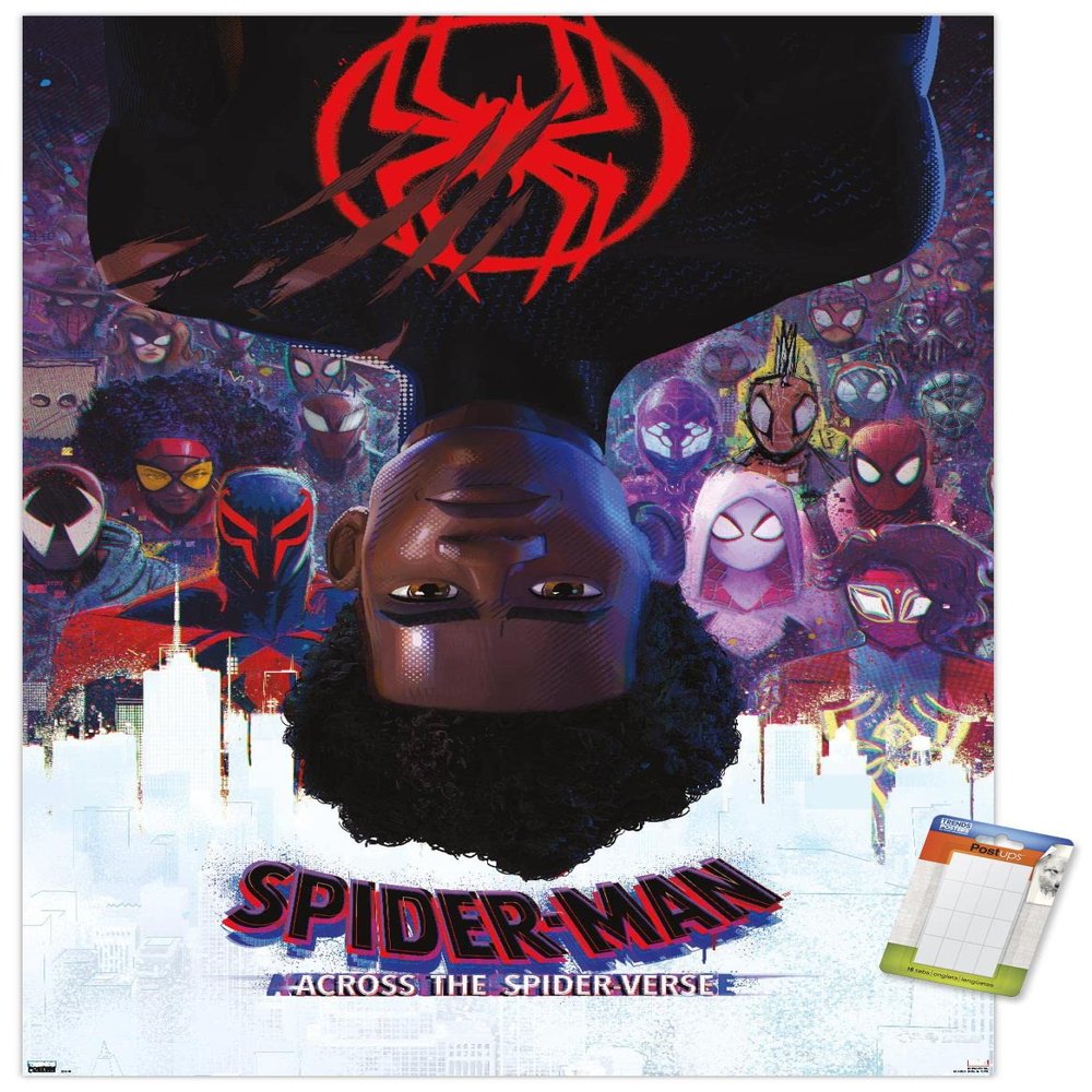 Trends International Marvel Spider-Man: Across the Spider-Verse - Official One Sheet Wall Poster, 22.4L x 14.7W, Premium Poster & Mount Bundle