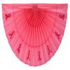Pink Nylon Pleated Fans by Old Glory Bunting. 2' x 4' Fully Sewn Fan Fan Flag Bunting with Embroidered Pink Ribbon Breast Cancer Decorations. Pleated Fans Made in The USA! view 1