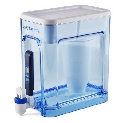 ZeroWater 22-Cup 5-Stage Water Filter Dispenser with Instant Read Out - 0 TDS for Improved Tap Water Taste - IAPMO Certified to Reduce Lead, Chromium, and PFOA/PFOS