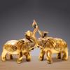 Table Desktop Decor Brass 2pcs Elephant Ornaments Lucky Fortune Elephant Living Room Porch Decoration, A Statue Ornament view 3