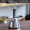 100ML Stainless Steel Moka Pot, Espresso Maker, Dual Pipe Moka Pot, Coffee Maker Italian and Cuban Espresso Cup with Strainer for Coffee view 3