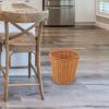 LIFKOME Round Rattan Waste Basket Woven Trash Can Paper Waste Basket Straw Wicker Sundries Storage Holder Garbage Container Bin for Bathroom Kitchen Office Brown view 2
