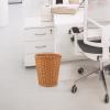 LIFKOME Round Rattan Waste Basket Woven Trash Can Paper Waste Basket Straw Wicker Sundries Storage Holder Garbage Container Bin for Bathroom Kitchen Office Brown view 3
