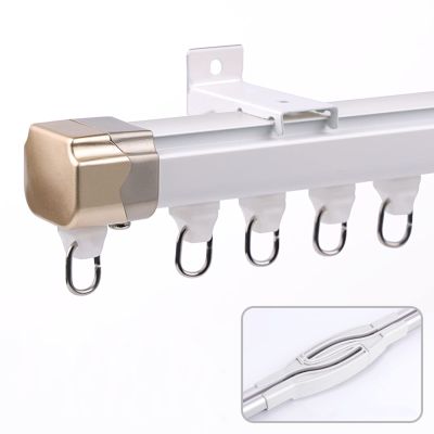 Ceiling Track For Curtains, Room Divider Curtain Rod, Aluminum Curtain Rails, Anti Light Leakage Crossover, For Living Room Bed Room Closet RV Camper, 1m, 2m, 3m, 4m ( Color : White-B , Size : 1.5M )