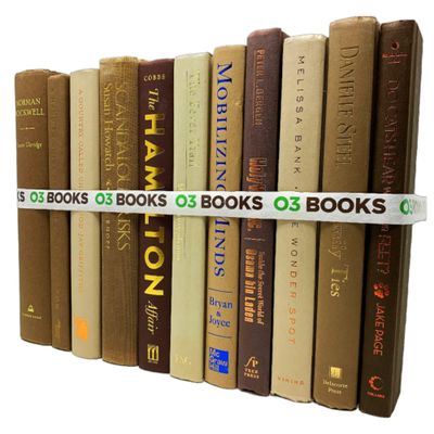 Curated Decorative Books Hardcover Dcor Books for Home Dcor, Choose Color, Interior Design, Office, Wedding Display, Instant Library, or Staging (Brown, Half Foot)