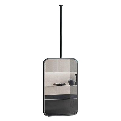 DMCHENGMA Ceiling Decorative Mirrors Square Hanging Wall Mirror, Black Metal Frame Mirror with Boom for Bathrooms Bedrooms Dressers and Modern Theme Dcor Mirrors (Size : 40cmx60cm)