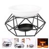 Aromatic Oil Burner,Delicate Romantic Ceramic Tealight Candle Holder Oil Burner,Geometric Essential Oil Aroma Burner Candle Holder Warmer Diffuser for Home Bedroom Dcor,2pcs view 2