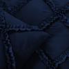 3 Piece Duvet Cover, Luxury Diamond-Ruffle Quilt Cover Set with Zipper, 100% Egyptian Cotton, Soft & Elegant 400TC Comforter Cover Set - Navy Blue Solid, Full Size. view 3