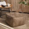 QQXX Rectangular Leather Suede Pouf,Luxurious Comfort Ottoman Footstool,Decorative FootRest Stool for Living Room Bedroom Bean Bag Floor Cushion Sofa Stool (45x45x30cm(18x18x12in), Gray) view 1