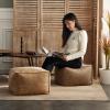 QQXX Rectangular Leather Suede Pouf,Luxurious Comfort Ottoman Footstool,Decorative FootRest Stool for Living Room Bedroom Bean Bag Floor Cushion Sofa Stool (45x45x30cm(18x18x12in), Gray) view 2