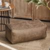 QQXX Rectangular Leather Suede Pouf,Luxurious Comfort Ottoman Footstool,Decorative FootRest Stool for Living Room Bedroom Bean Bag Floor Cushion Sofa Stool (65x30x24cm(26x12x9in), Gray) view 1