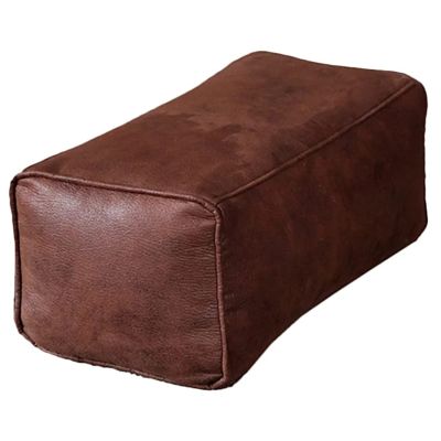 QQXX Rectangular Leather Suede Pouf,Luxurious Comfort Ottoman Footstool,Decorative FootRest Stool for Living Room Bedroom Bean Bag Floor Cushion Sofa Stool (65x30x24cm(26x12x9in), Brown)