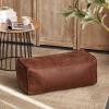 QQXX Rectangular Leather Suede Pouf,Luxurious Comfort Ottoman Footstool,Decorative FootRest Stool for Living Room Bedroom Bean Bag Floor Cushion Sofa Stool (65x30x24cm(26x12x9in), Brown) view 2