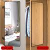 QQXX Full Length Invisible Pull-Out Mirror, Push-Pull Telescopic Sliding Rotating Vanity Mirror,Standing Bracket Wall-Mounted Mirror for Wardrobe Full Body Mirror(100x40cm(39x16in), Black) view 2