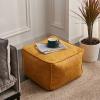 QQXX Rectangular Leather Suede Pouf,Luxurious Comfort Ottoman Footstool,Decorative FootRest Stool for Living Room Bedroom Bean Bag Floor Cushion Sofa Stool (45x45x30cm(18x18x12in), Yellow) view 2