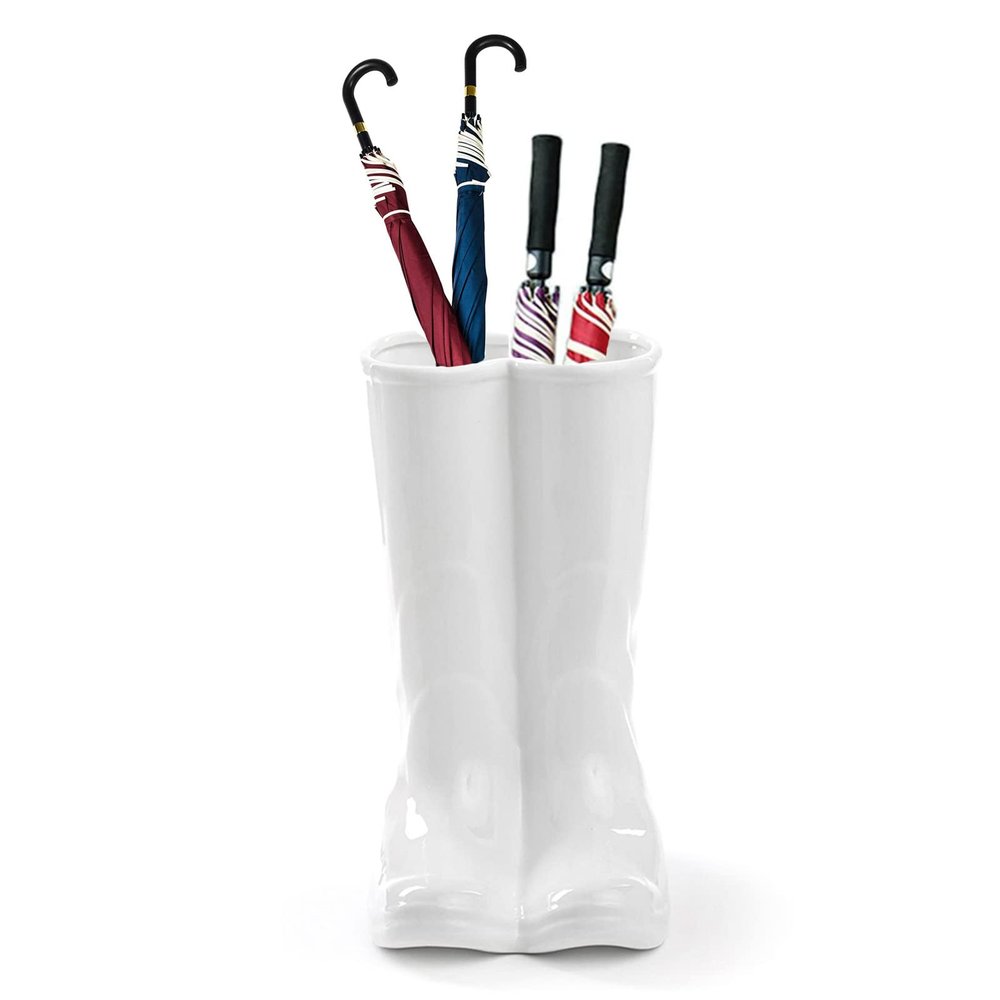 QQXX Umbrella Stand Rack, Entryway Freestanding Umbrella Holder, Ceramics Entryway Bucket Shelf Organizer Storage Rack for Home Office Decor