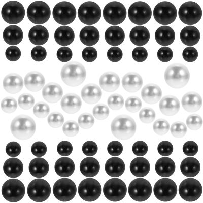 GLEAVI 400pcs Floating Faux for Vase Fillers Black White Round Decorative Beads for Centerpieces Weddings and Home Decor