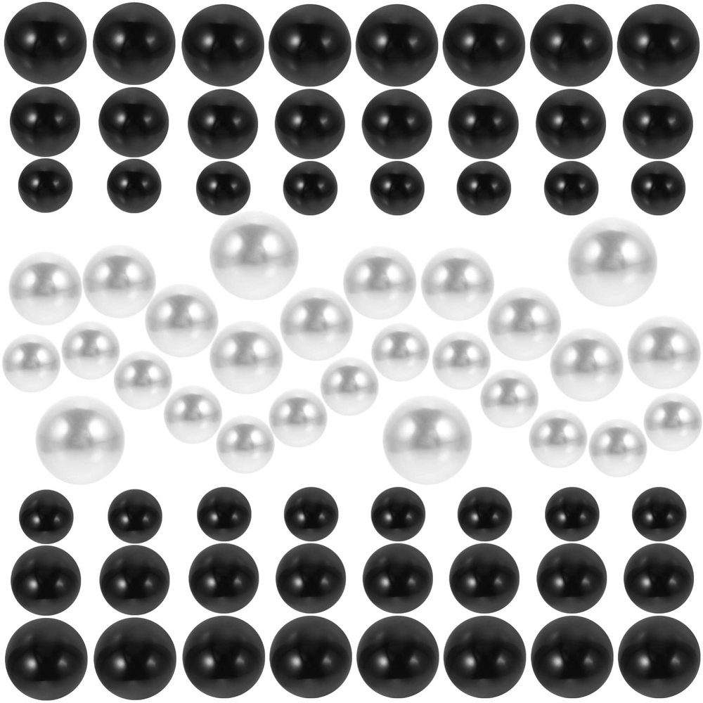 GLEAVI 400pcs Floating Faux for Vase Fillers Black White Round Decorative Beads for Centerpieces Weddings and Home Decor