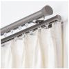 NOIRDA Double Curtain Rod with Cap Finials - 100 to 600cm - Double Drapery Curtains Track Set - Aluminum Conjoined Curtains Rail Wall Mount, White, Black, Gray(Color:B,Size:600cm/19.7ft) view 1