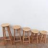 KWOKING Modern Round Backless Stool Oak Solid Wood Bar Stool in Natural Milk Tea Shop Chair Oak Wood Barstools Kitchen Island Chairs High Step Stool Stoolseatings 6 Pieces Set Short Stool(20" H) view 4