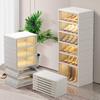 CIMLORD 6-Tier Foldable Shoe Rack Organizer for Closet 12Pairs Plastic Shoe Shelf Collapsible Shoes Storage Box Clear Shoe Boxes Stackable with Door Easy Assembly Shoe Cabinet with Lids Large view 1