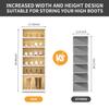CIMLORD 6-Tier Foldable Shoe Rack Organizer for Closet 12Pairs Plastic Shoe Shelf Collapsible Shoes Storage Box Clear Shoe Boxes Stackable with Door Easy Assembly Shoe Cabinet with Lids Large view 2