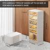 CIMLORD 6-Tier Foldable Shoe Rack Organizer for Closet 12Pairs Plastic Shoe Shelf Collapsible Shoes Storage Box Clear Shoe Boxes Stackable with Door Easy Assembly Shoe Cabinet with Lids Large view 3