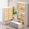 CIMLORD 9-Tier Foldable Shoe Rack Organizer for Closet,36Pairs Collapsible Plastic Shoe Shelf,Large Shoes Cabinet with Door,Clear Stackable Storage Box Easy Assembly view 1