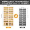 CIMLORD 9-Tier Foldable Shoe Rack Organizer for Closet,36Pairs Collapsible Plastic Shoe Shelf,Large Shoes Cabinet with Door,Clear Stackable Storage Box Easy Assembly view 2