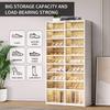 CIMLORD 9-Tier Foldable Shoe Rack Organizer for Closet,36Pairs Collapsible Plastic Shoe Shelf,Large Shoes Cabinet with Door,Clear Stackable Storage Box Easy Assembly view 4