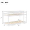 Anwickmak Bunk Beds Twin Over Twin, Wood Kids Low Bunk Bed with Guard Rails and Ladder for Kids Boys Girls Toddlers (White) view 2